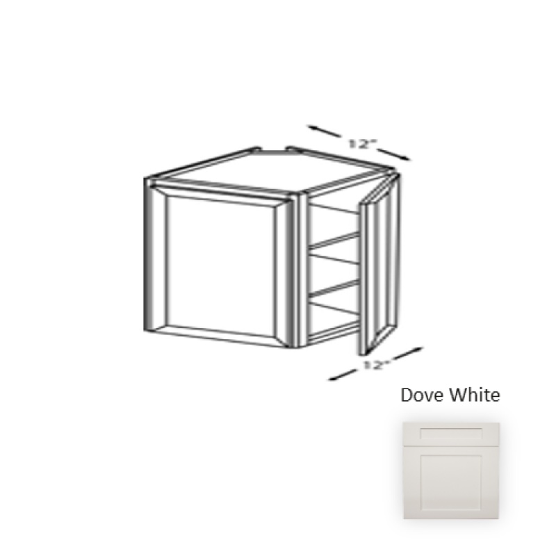 Dw.Wec1242 Framed Shaker Classic Dove White Natural Clear Coat Wood Kitchen Wall Cabinet - 12" X 42" X 12" - Natural Clear Coat