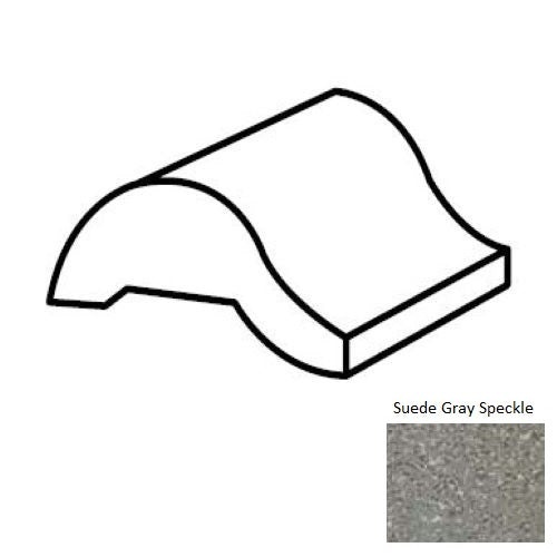 Keystones Unglazed Mosaic Suede Gray Speckle Porcelain Floor Trim - 1" X 2" Swimming Pool Nosing - Matte