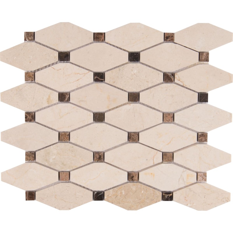Valencia Blend Marble Mosaic - Elongated Octagon - Polished