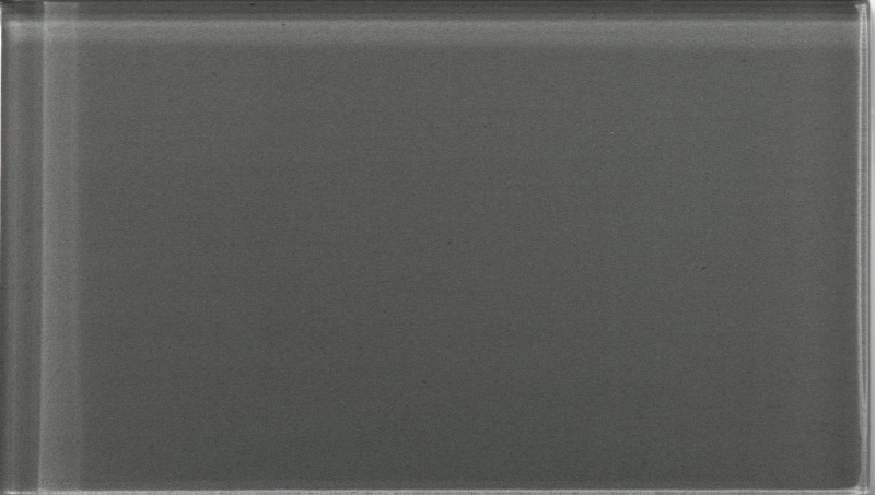 Lucente Pewter Glass Tile - Glossy - 3" x 6"