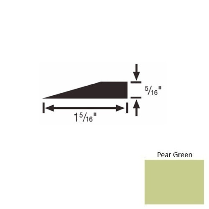 Solid 25 Pear Green Rubber Reducer Strip - 1 5/16" X 9 Ft (108") X 5/16"