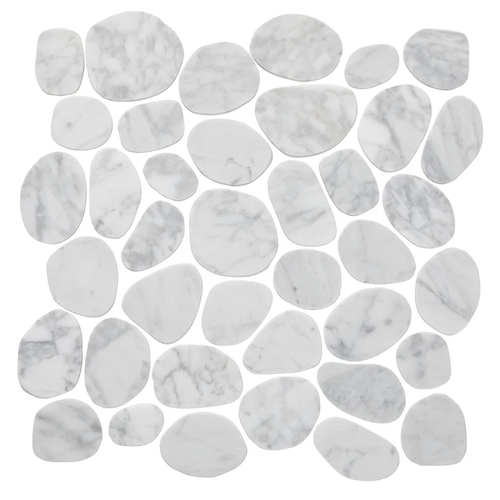 Pebble Carrara Marble Mosaic - Spindrift Marble - Honed