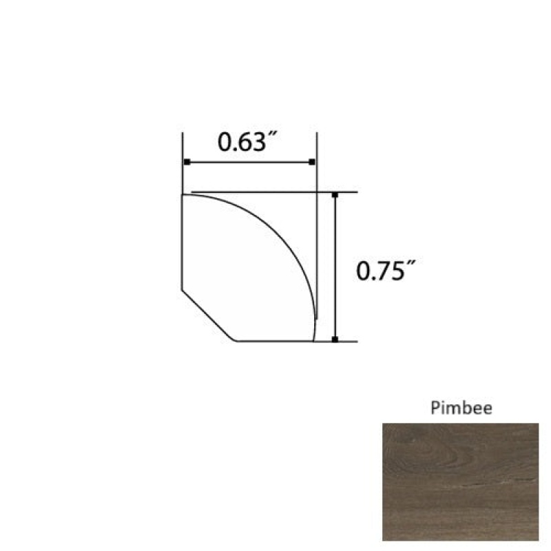 Jasper Pimbee Luxury Vinyl Moulding / Trim - 94" Quarter Round - Commercial Ceramic Bead Uv Coating