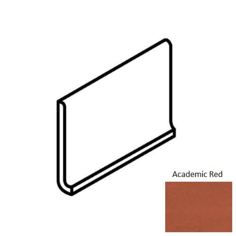 Theoretical Bold Academic Red Porcelain Floor & Wall Trim - 6" X 12" Cove Base - Matte