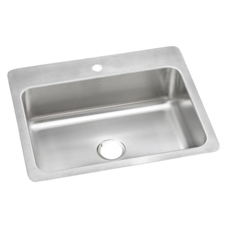 Dsesr127221 Dayton Stainless Steel Drop In Undermount Single Bowl Kitchen Sink - 27" X 22" X 8" With 1 Hole - Stainless Steel