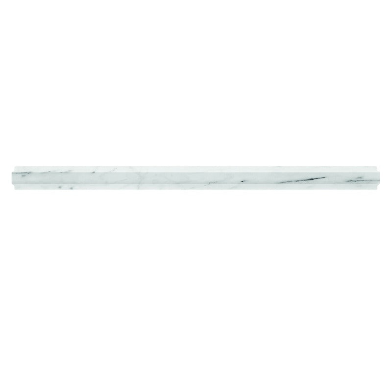 Bianco Carrara Marble Floor & Wall Trim - 0.8" X 0.8" X 12" Metro Pencil