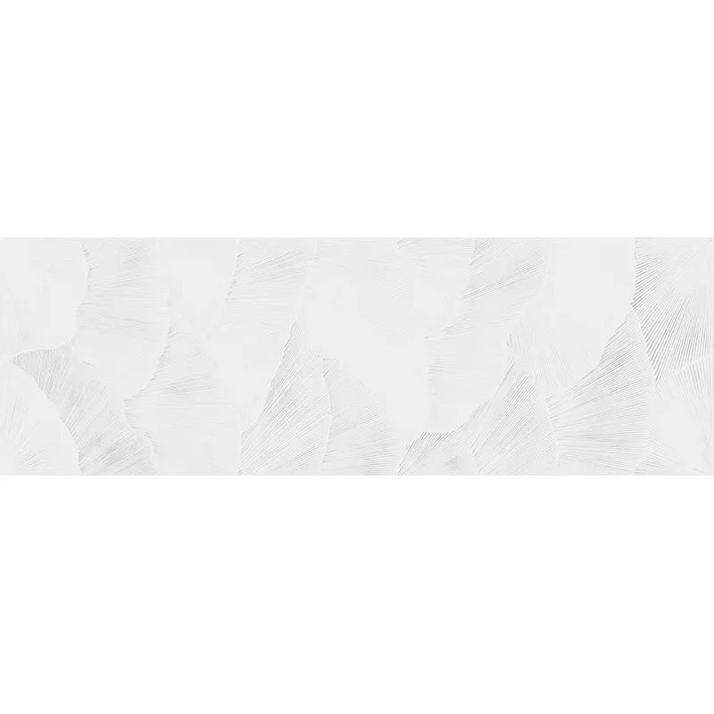 Impressions Ginkgo White Ceramic Tile - Matte - 12" X 36"