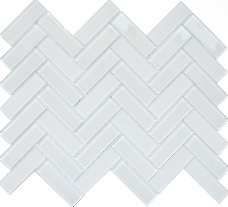 Charisma Finesse Glass Mosaic - Herringbone - Glossy & Frosted