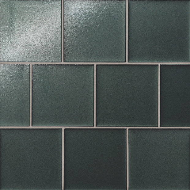 Kaikos Dark Green Glass Tile - Matte - 4" X 4"