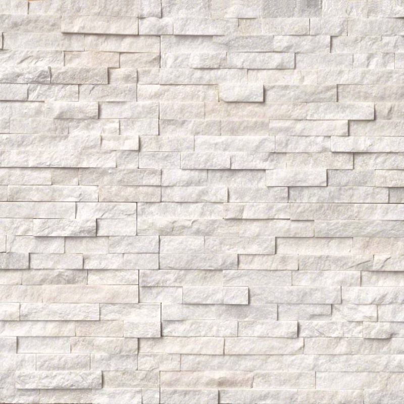 Arctic White Marble Ledgestone Panel 6" x 24"