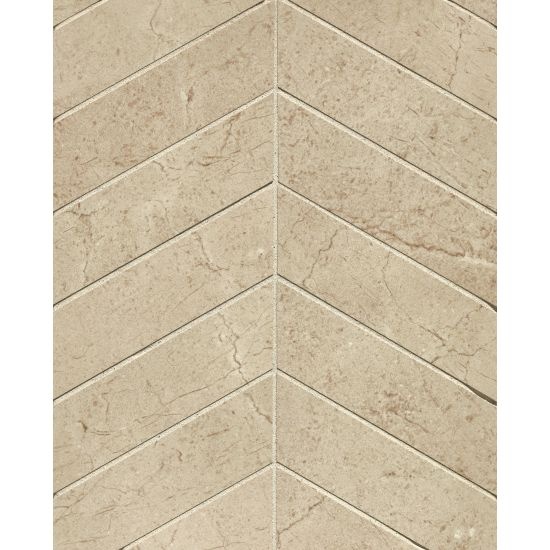 Marfil Crema Porcelain Mosaic - 2" X 2" Chevron - Polished