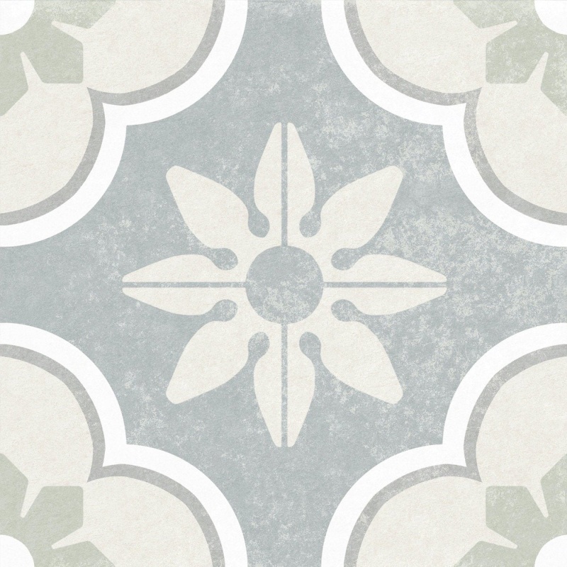 Valencia Deco Montauk Pattern Porcelain Tile - Matte - 6" x 6"