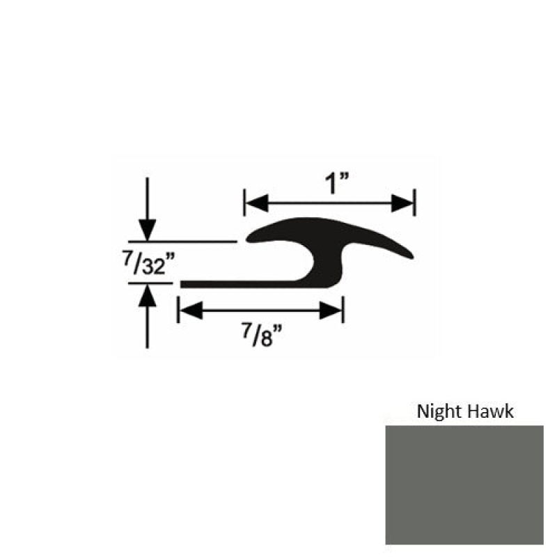 Solid 50 Night Hawk Rubber Tile / Carpet Joiner - 7/8" X 9 Ft (108") X 7/32"