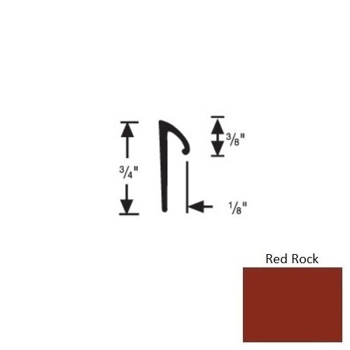 Flextones Red Rock Vinyl 197R Tapered Resilient Cove Cap - 3/8" X 12 Ft - Thermoplastic