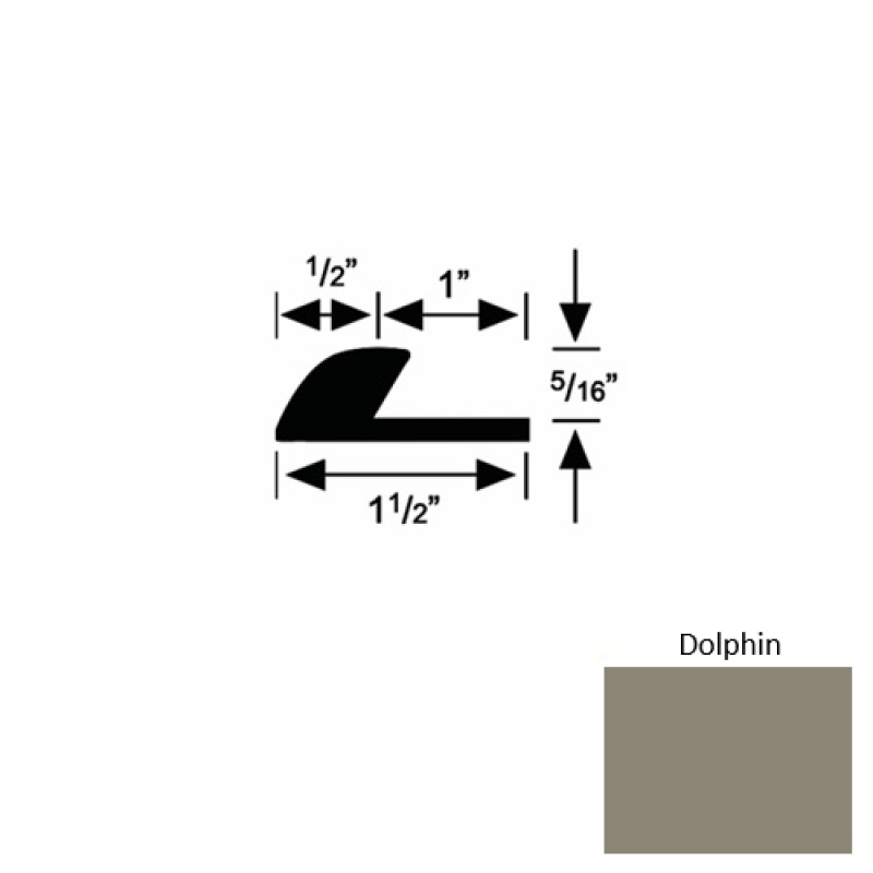 Solid 36 Dolphin Rubber Underlap Carpet Edge