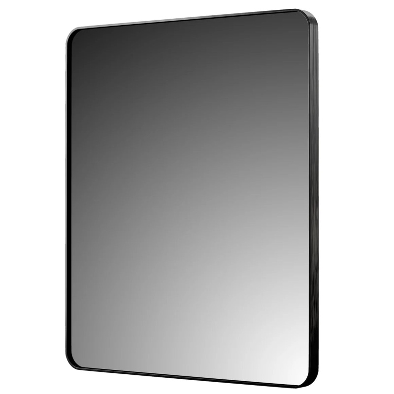Brushed Black Aluminum Bathroom Mirror 30" x 36"