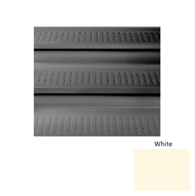 Solid 96 White Vantage Raised Circular Rubber (Sq) Stair Tread With Riser - Textured