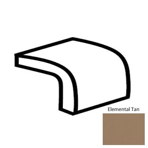 Keystones Unglazed Mosaic Elemental Tan Porcelain Floor & Wall Trim - 1" X 1" Cap - Matte