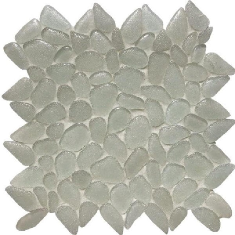 Aquatica Liquid Rocks Glacier White Random Glass Mosaic