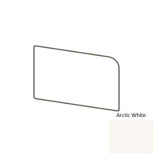 Color Wheel Classic Arctic White Ceramic Wall Trim - 3" X 6" Bullnose Corner Left