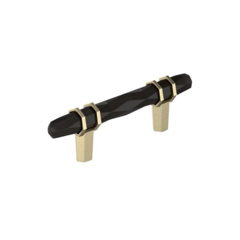 London Zinc Bar Cabinet Pull - Black Bronze / Golden Champagne