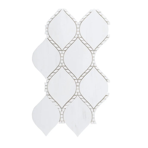 Rotunda Dolomite Marble Mosaic - Raindrop - Honed & Polished
