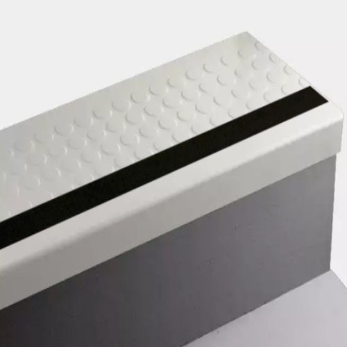 Johnsonite White Sand Raised Round Rubber Moulding / Trim Stair Tread, 12 1/4" x 72"