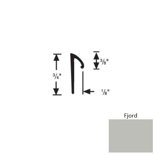Flextones Fjord Vinyl 197R Tapered Resilient Cove Cap - 3/8" X 12 Ft - Thermoplastic