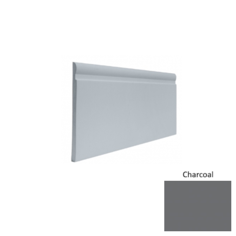 Contours #85 Fashion Charcoal Rubber Profiled Wall Base - Satin
