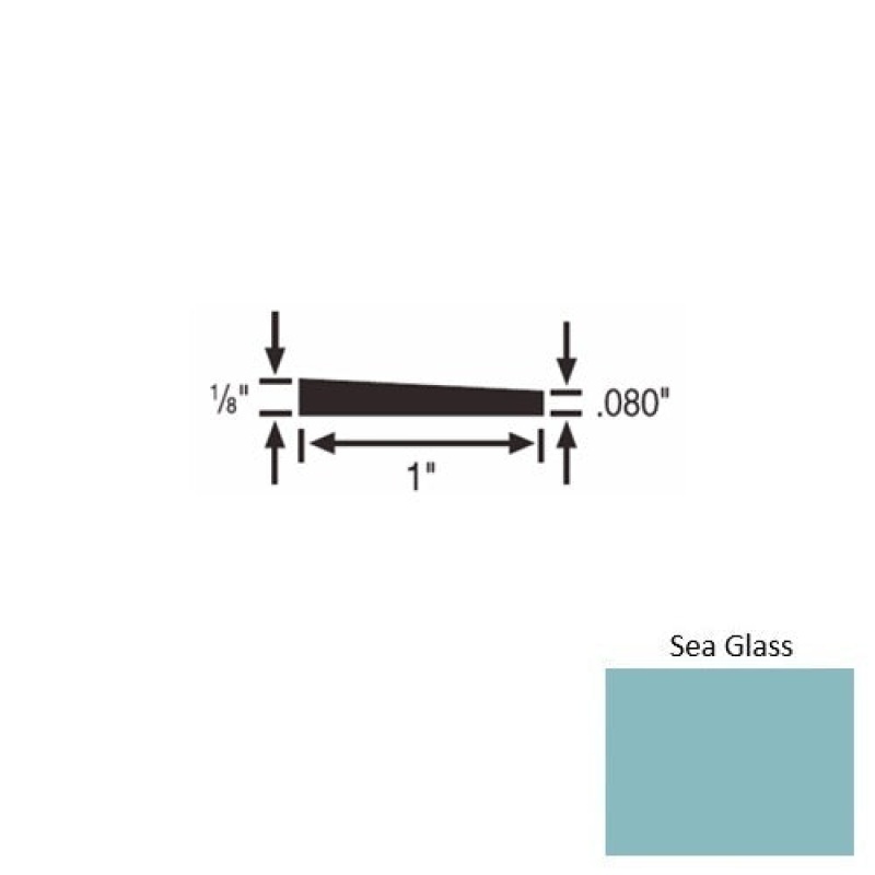 Solid 59 Sea Glass Rubber Reducer Strip - 1" X 9 Ft (108") X 1/8"