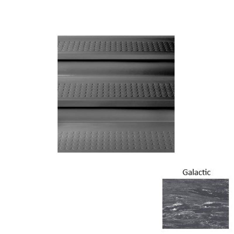 Marbleized 96 Galactic Vantage Raised Circular Rubber (Sq) Stair Tread With Riser - Textured