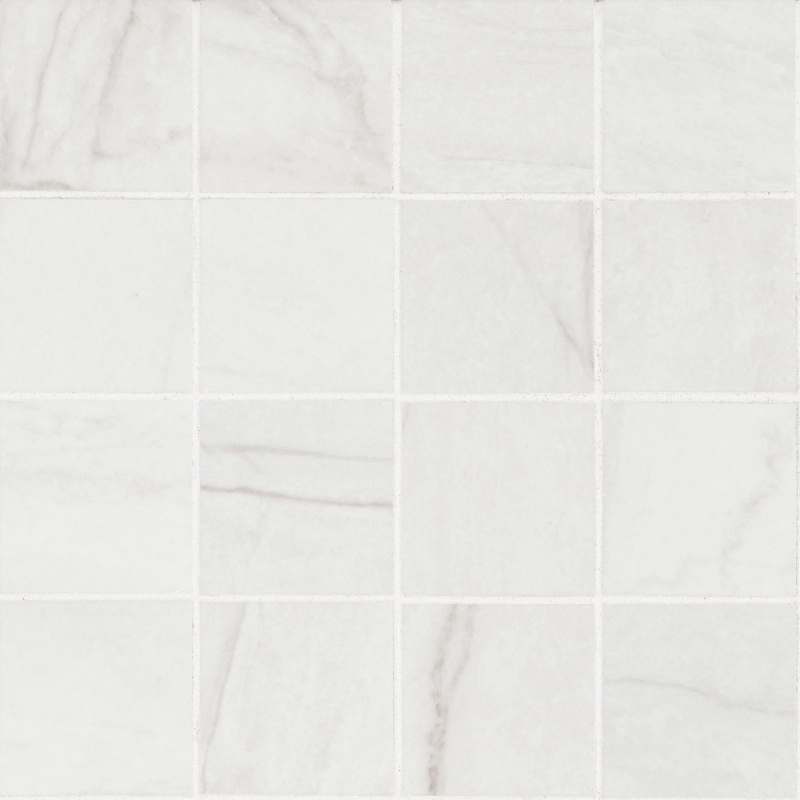 Kaya Zermatta Blanca Porcelain Mosaic - 3" X 3" - Matte