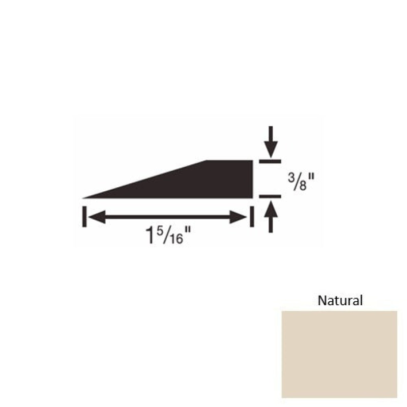 Solid 26 Natural Rubber Reducer Strip - 1 5/16" X 9 Ft (108") X 3/8"