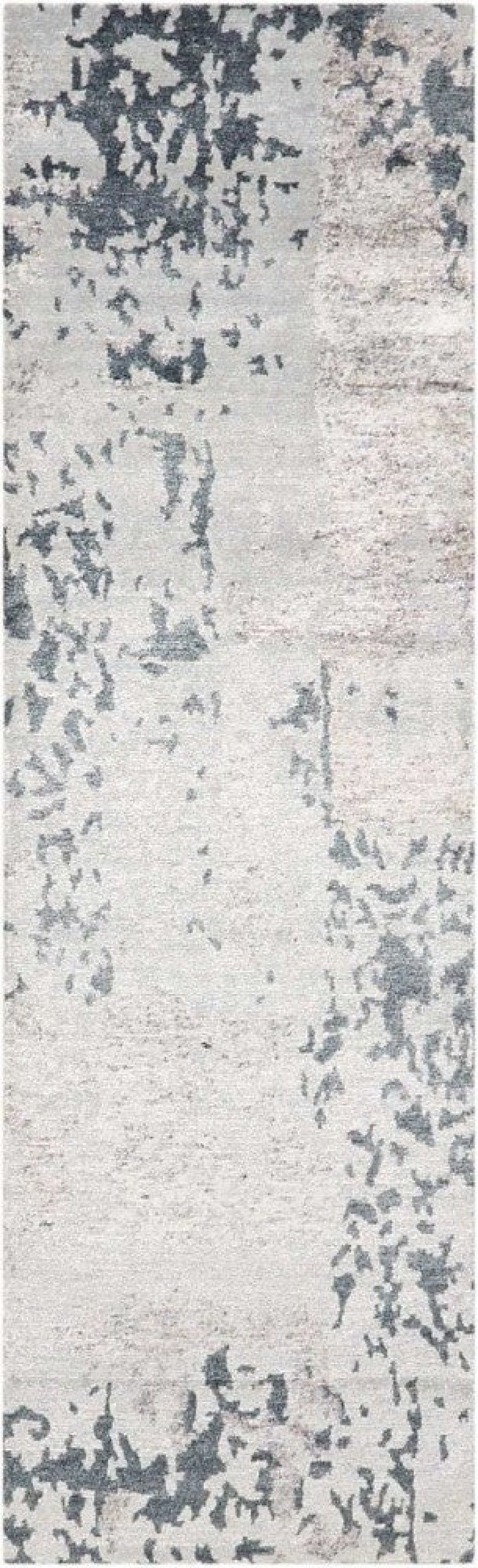 Silk Shadows Silver Grey Sha16 Wool Blend Transitional Area Rug - 8 Ft Runner - Silver Grey
