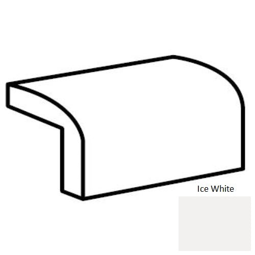 Unglazed Mosaics Ice White Porcelain 2" x 2" Cap Trim
