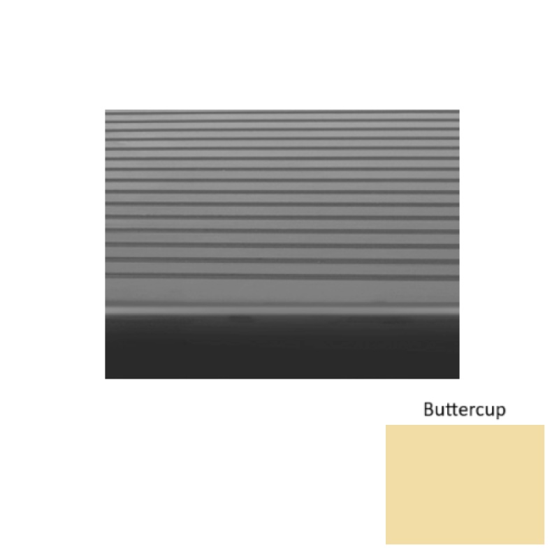 Solid 80 Buttercup Light Duty Rib Rubber (Sq) With Safety Yellow Abrasive Strip Stair Tread - Ribbed