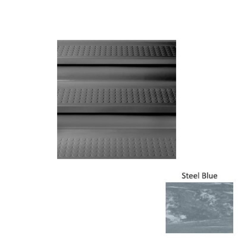Marbleized 98 Steel Blue Vantage Raised Circular Rubber (Sq) Stair Tread - Textured