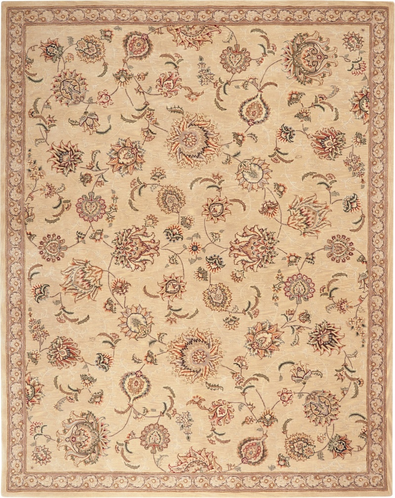Nourison 2000 Beige Wool Blend Traditional Area Rug 9 Ft x 12 Ft