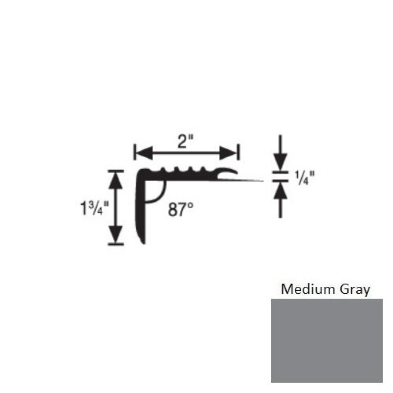 Flextones Medium Gray Vinyl Carpet Stair Nosing