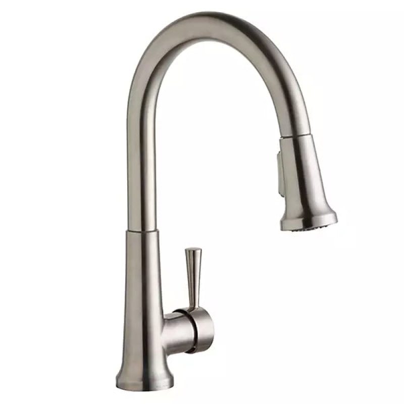 Lk6000ls Lustrous Steel Brass Deck Mount Kitchen Faucet - One Hole - Lustrous Steel