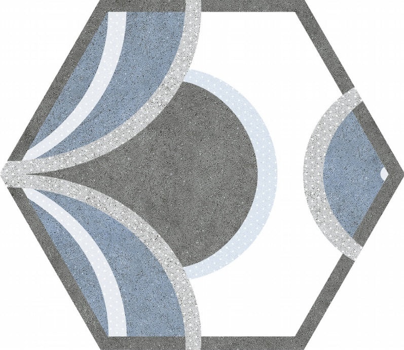 Bow Hex Multicolor Porcelain Tile - Matte - 8.5" X 9.75"