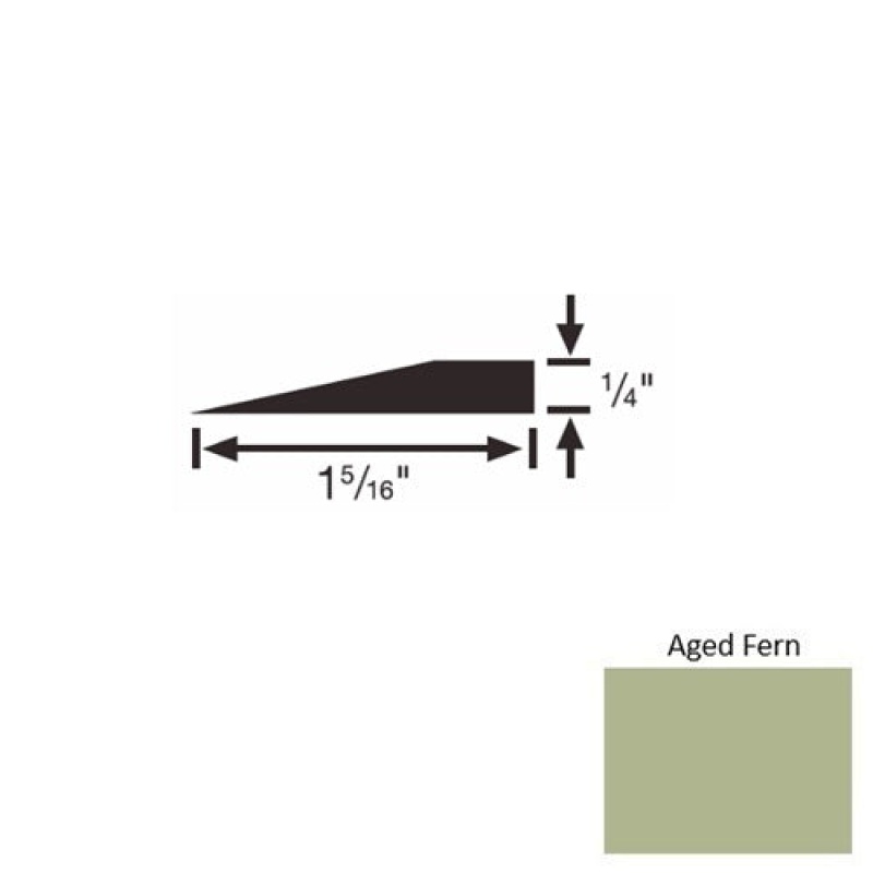 Solid 24 Aged Fern Rubber Reducer Strip - 1 5/16" X 9 Ft (108") X 1/4"