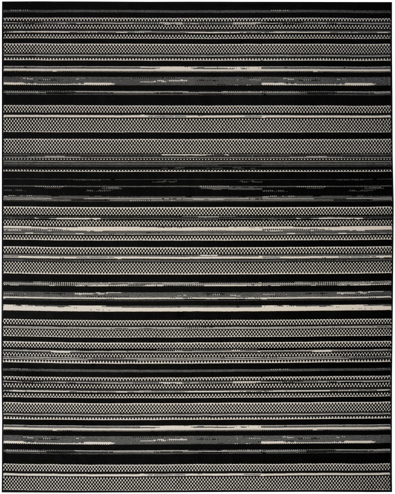 Grafix Black White Modern Area Rug 8 Ft x 10 Ft