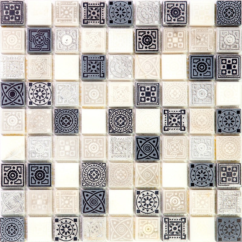 Skalini Line Artistic Stone Legend 2 Natural Stone Mosaic - 1.2" X 1.2" - Textured & Foiled