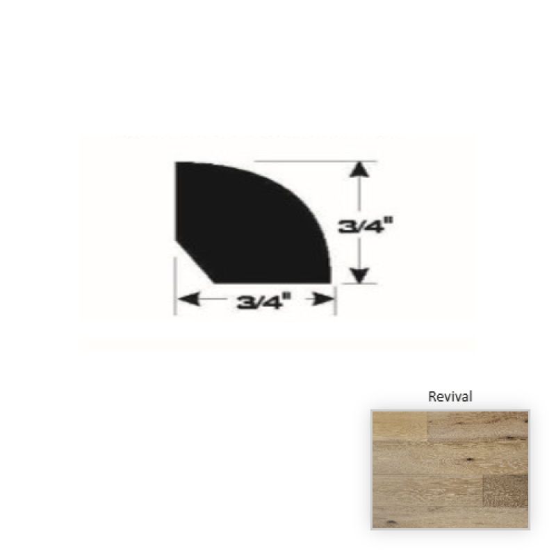 Contempo European White Oak Revival Hardwood Moulding / Trim - 90" Quarter Round - Ultra Matte Polyurethane