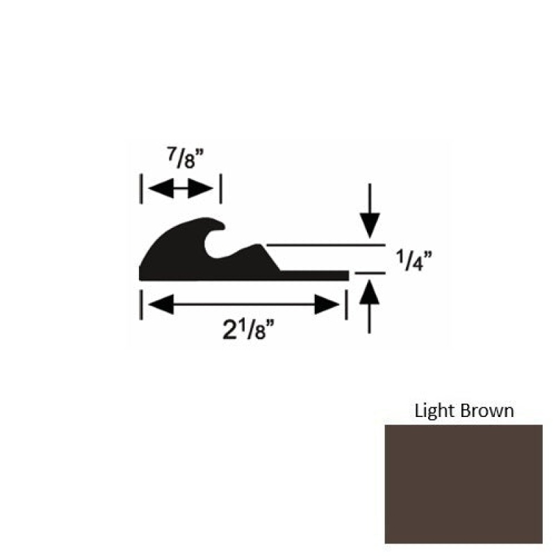 Solid 41 Light Brown Rubber Tackless Carpet Bar