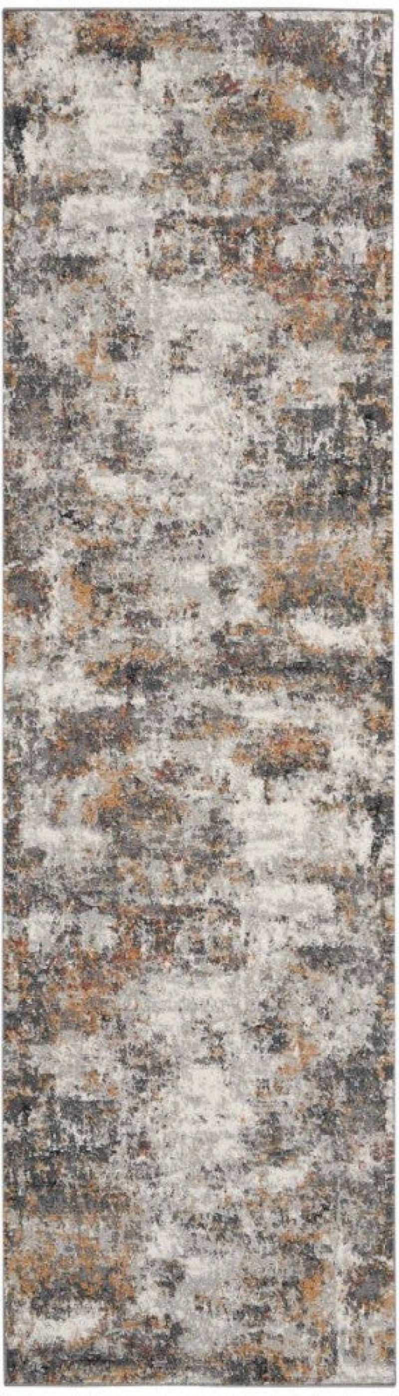 Tangra Grey Multicolor Tnr03 Polyester Contemporary Area Rug - 8 Ft Runner - Grey Multicolor