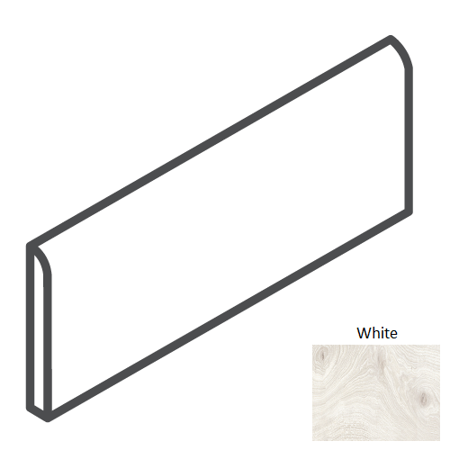 Oltre Stare White Porcelain Floor Trim 3" x 36" Bullnose - Matte
