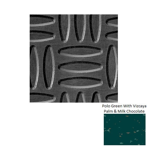 Spextones Polo Green With Vizcaya Palm & Milk Chocolate Wv Weave Rubber Distinct Designs Tile - Textured - 18" X 18"