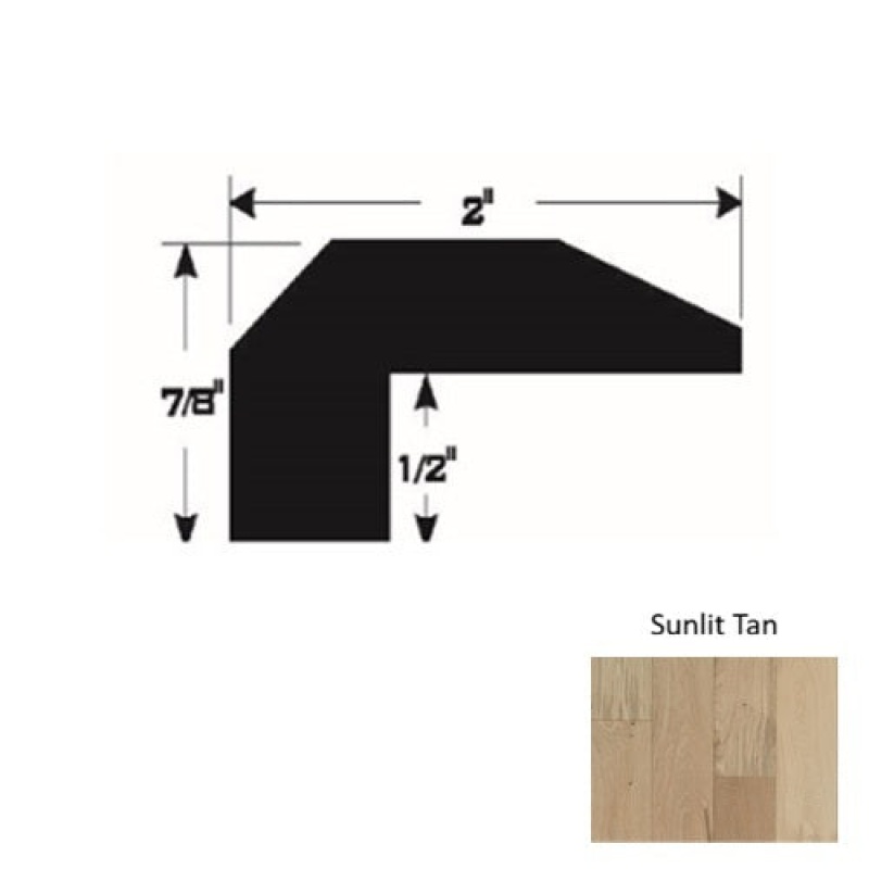 Timberbrushed Silver Sunlit Tan Hardwood Moulding / Trim - 2" X 90" Threshold - Urethane & Aluminum Oxide